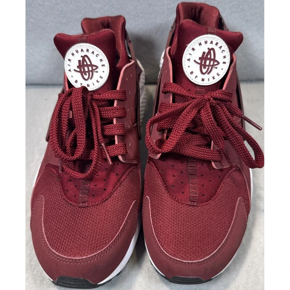 Nike Mens Size 11 Air Huarache Run Team Red Burgundy Athletic Shoes 318429-606